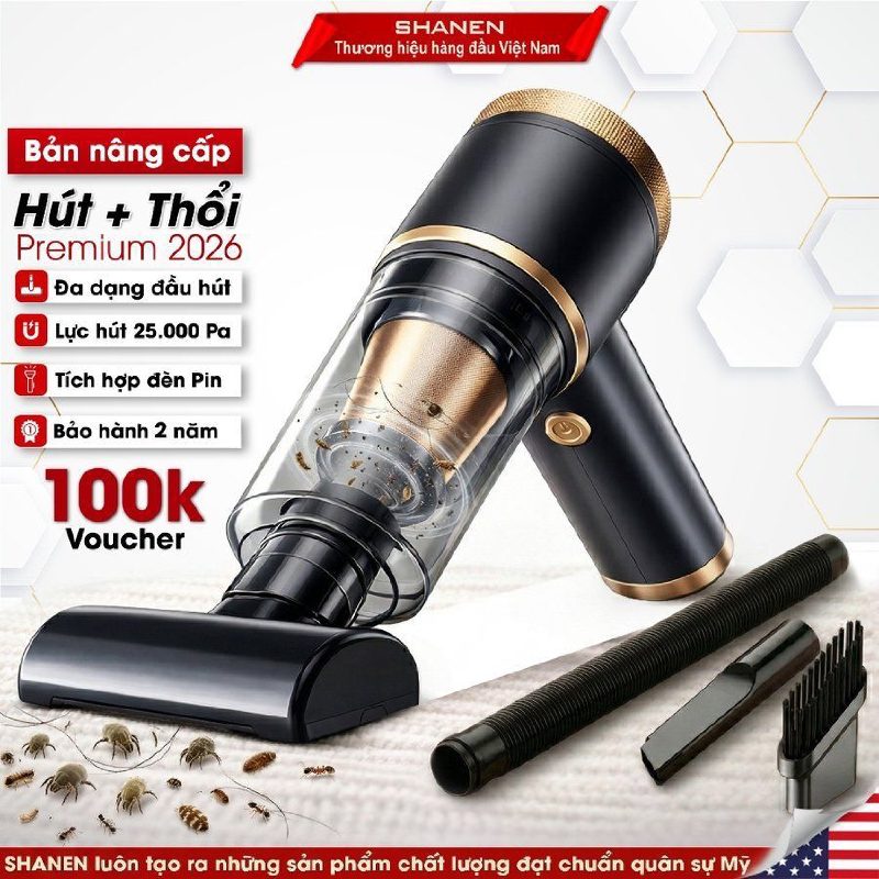 Shanen mini hút + thổi 25.000Pa (cho xe hơi)